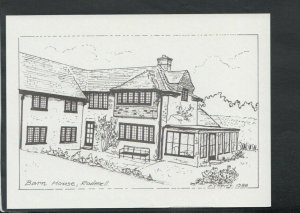 Sussex Postcard - Pencil Drawing of Barn House, Rodmell, Lewes  T4735