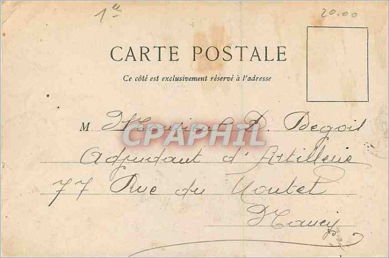 Old Postcard Paris Louvre Palace Pavilion Richelieu