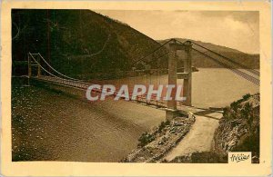 Old Postcard The suspension bridge of Treboul