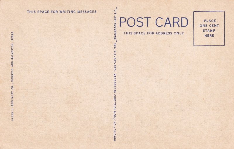 Harbor Scene Galveston Texas TX Postcard B12