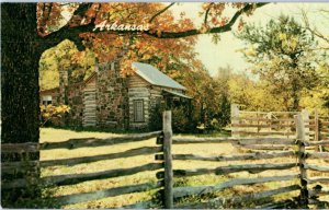 Cottage on a hillside deep in the Ozarks west of West Fork Arkansas Postcard