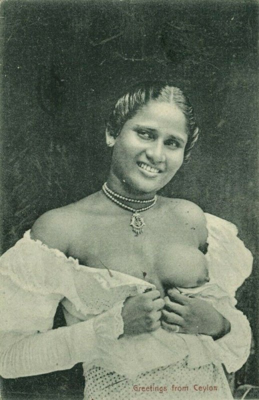 ceylon, Native Nude Woman showing her Breasts (1906) Postcard