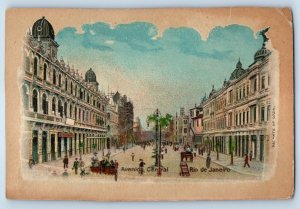 Rio de Janeiro Brazil Postcard Avenida Central Fiscal Island c1930’s Unposted