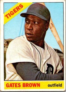 1966 Topps Baseball Card Gates Brown Detroit Tigers sk2034