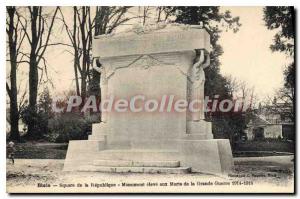 Postcard Blois Old Square of the Republic Monument aux Morts high of the Grea...