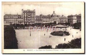 Old Postcard Brest Place du President Wilson