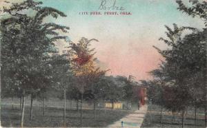 Perry Oklahoma City Park Scenic View Antique Postcard J71089