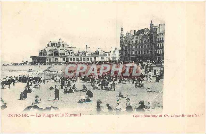 Old Postcard Ostend Beach and the Kursaal