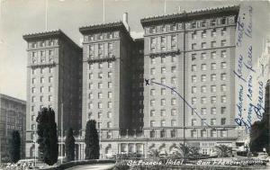 1949 St Francisco California St Francis Hotel RPPC Real photo postcard 5063 Zan