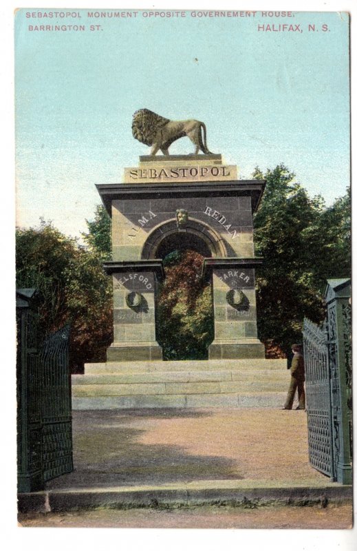 Sebastopol Monument Halifax Nova Scotia Used 1907 Split Ring Cancel