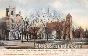 Churches Facing George Greene Square Cedar Rapids, Iowa, USA 1907 