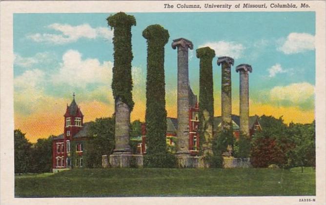 Missouri Columbia The Columns University Of Missouri Curteich