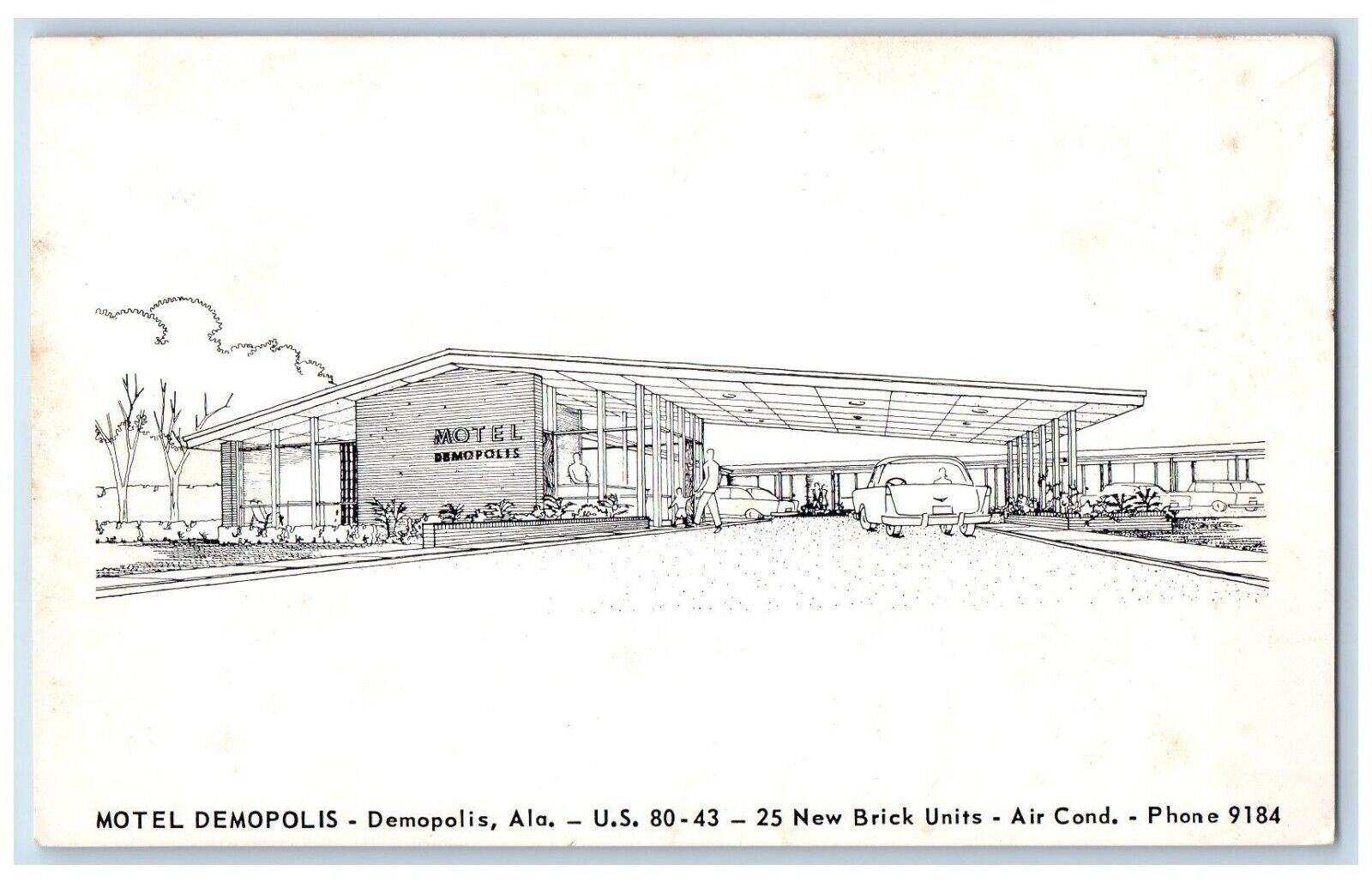 1961 Motel Demopolis Cars Demopolis Alabama AL , Concept Drawing Sketch