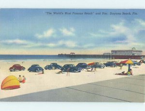 Linen BEACH SCENE Daytona Beach Florida FL AE9519