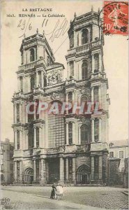 Postcard Old Rennes Cathedrale Brittany