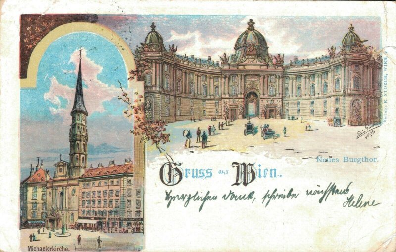 Austria Gruss aus Wien Litho 03.42