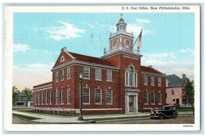 1957 US Post Office Exterior Building New Philadelphia Ohio OH Vintage Postcard