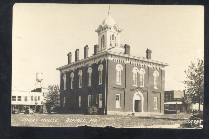 RPPC BUFFALO MISSOURI DOWNTOWN COUNTY COURT HOUSE REAL PHOTO POSTCARD