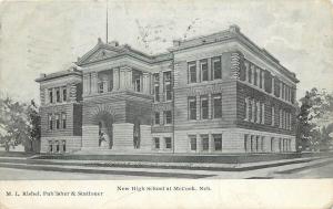 c1907 Printed Postcard New High School at McCook NE Red Willow County posted