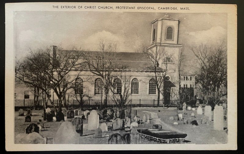 Vintage Postcard 1930's Christ Church, Cambridge, Massachusetts (MA)