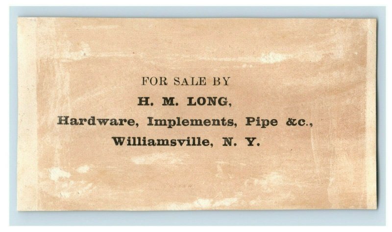 1880s H.M. Long Hardware Implements Williamsville, NY Milkmaid Cow P216