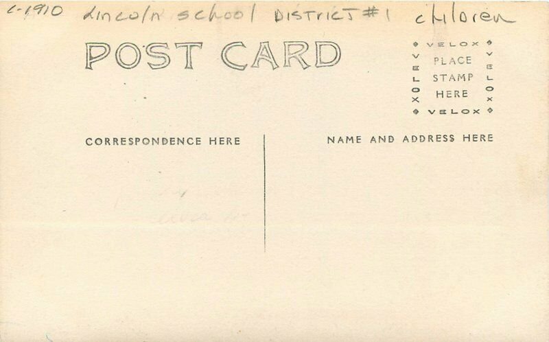 Children C-1910 Lincoln School District #1 RPPC Photo Postcard 20-3281