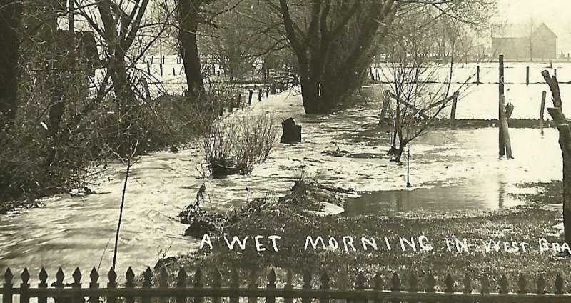 West Branch IOWA RP 1909 FLOOD Flooding HIGH WATER nr Iowa City West Liberty