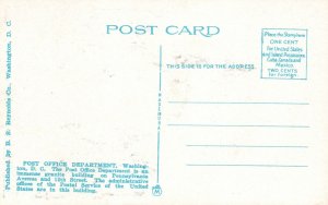 Vintage Postcard 1920's The Post Office Department Building Washington D.C.