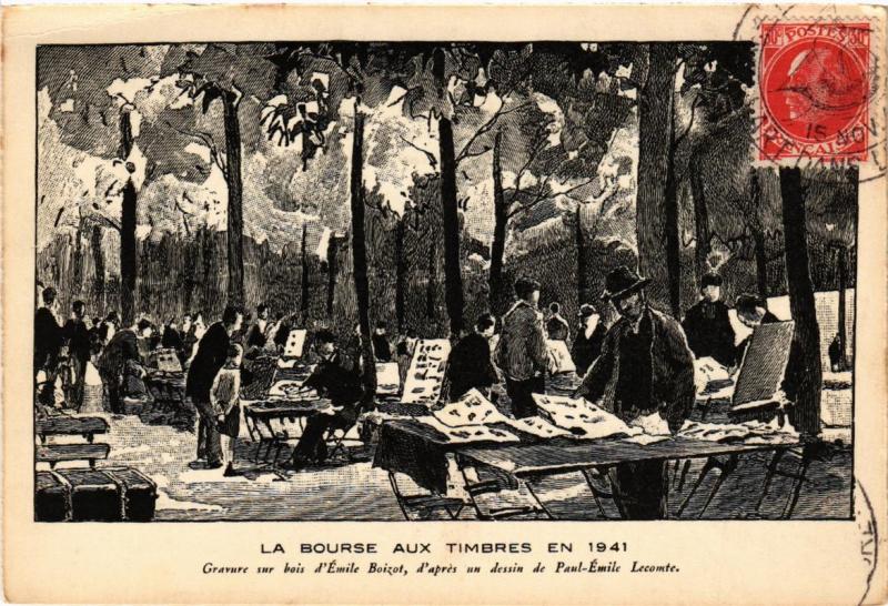 CPA PARIS (8e) La Bourse aux Timbres en 1941 (564043)