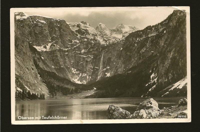 Germany Postmarked 1937 Obersee mit Teufelshorner J Hillebrand RPPC