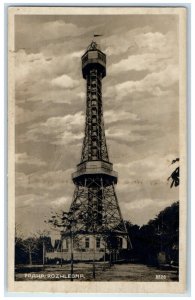 Prague Czech Republic RPPC Photo Postcard Petrin Lookout Tower c1920's Antique