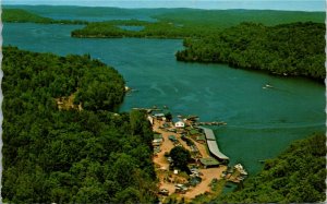 Postcard ON Dorset Mountain Trout House Aerial View Kawagama Lake 1960s K59