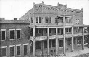 Bridgeport, Illinois HOTEL JEFFERSON Lawrence County 1914 Rare Antique Postcard