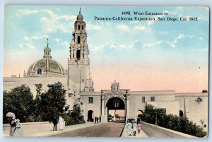San Diego California CA Postcard West Entrance To Panama-California Expo 1915