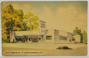 USA Texarkana THE TOWN HOUSE RESTAURANT on U.S. Hwy 67-71 c1950 Postcard S11