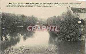 Old Postcard Tonnerre Yonne L Armancon taken from the Saint Nicolas
