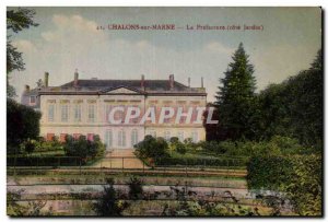 Old Postcard Chalons sur Marne prefecture Cote jardin