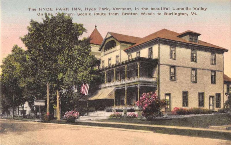 Burlington Vermont Hyde Park Inn Vintage Postcard AA7199