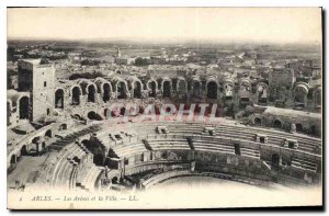 Postcard Ancient Arles Arenes and the City