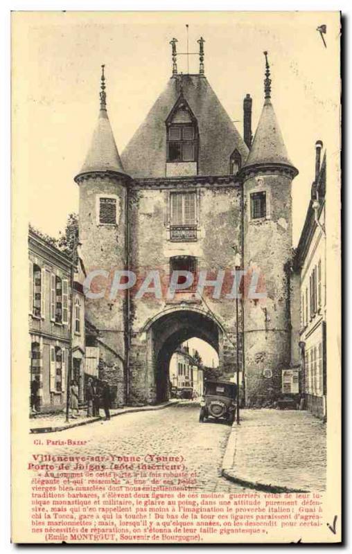 Old Postcard Villeneuve Sur Yonne Joigny Door Interior Riviera