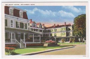 Belmont Hotel Bar Harbor Maine linen postcard