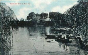 El Paso Texas Washington Park Beach Canoes 1908 Postcard 21-13761