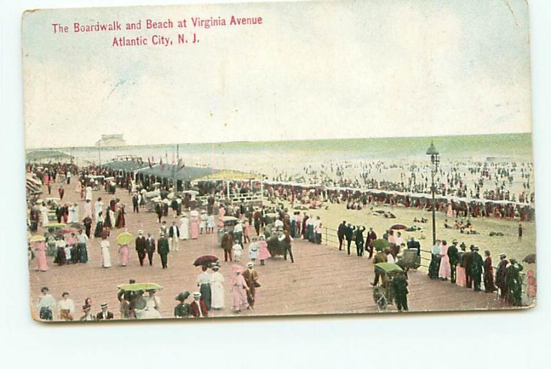 Old Vintage Postcards Boardwalk Virginia Beach Atlantic City NJ # 1713A