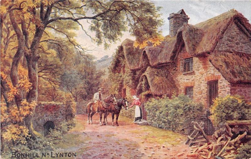 BONHILL NEAR LYNTON DEVON UK A R QUINTON ART SALMON SERIES #967 POSTCARD