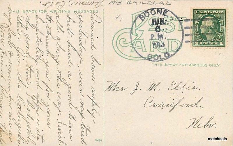 1913 Railroad St Peters Dome Cripple Creek Colorado postcard 12978