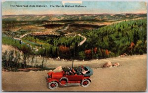 The Pikes Peak Auto Highway The World's Highest Highway Colorado CO Postcard