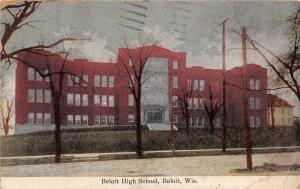Wisconsin Wi Postcard 1918 BELOIT High School Building