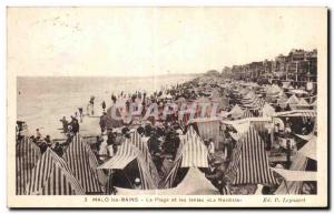 Old Postcard Malo les Bains Beach and tents the Northerner