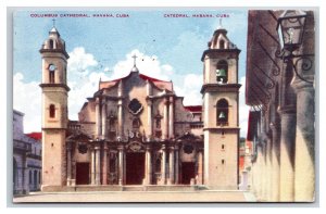 Columbus Cathedral Havana Cuba DB Postcard S10