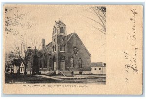 1907 ME Church Scene Street Grundy Center Iowa IA Posted Antique Postcard